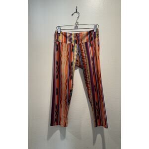Onzie Size S M Aztec Southwestern Colorful Print Leggings Cropped Tribal Boho